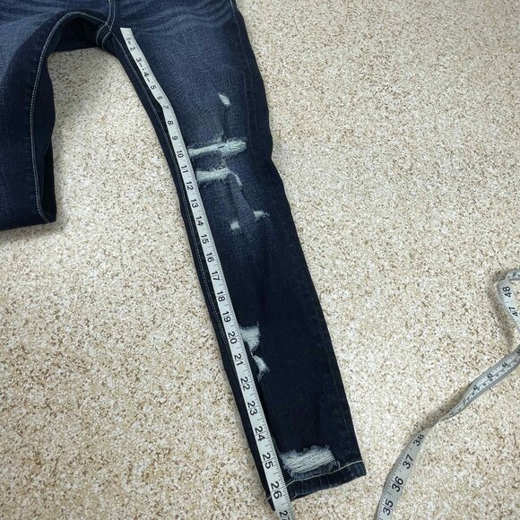 BKE Stella Low Rise Ankle Skinny Distressed Jeans Women's Size 25 Dark Wash - Picture 9 of 9